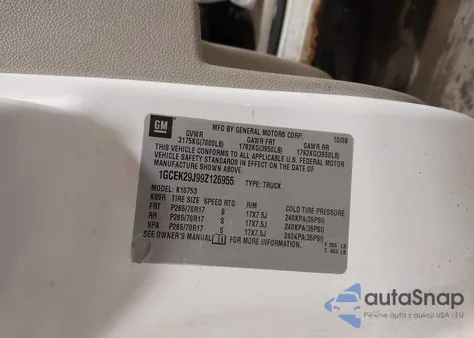 2009 Chevrolet Silverado 1500 Lt z USA, uszkodzony, nr VIN 1GCEK29J99Z126955